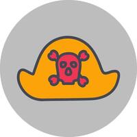 pirata en icono de vector de sombrero