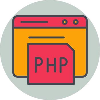icono de vector de php