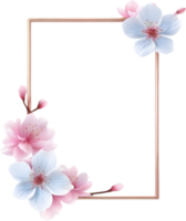 AI generated Watercolor painting of Cherry blossom Floral frame. png