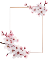 AI generated Watercolor painting of Cherry blossom Floral frame. png