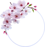 AI generated Watercolor painting of Cherry blossom Floral frame. png