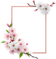 AI generated Watercolor painting of Cherry blossom Floral frame. png