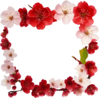 AI generated Watercolor painting of Cherry blossom Floral frame. png