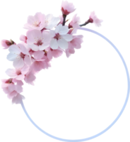 AI generated Watercolor painting of Cherry blossom Floral frame. png