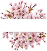 ai genererad vattenfärg målning av körsbär blomma blommig ram. png