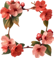 AI generated Watercolor painting of Cherry blossom Floral frame. png