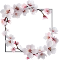 AI generated Watercolor painting of Cherry blossom Floral frame. png