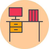 Office Desk Vector Icon