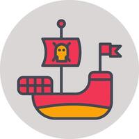 icono de vector de barco pirata