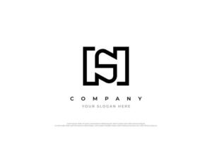 Initial Letter SH or HS Logo Design vector