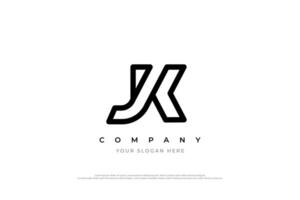 Initial Letter JK or KJ Logo Design vector