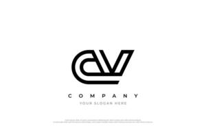 diseño de logotipo de letra inicial cv vector