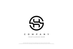 Initial Letter SH or HS Logo Design vector