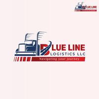 Blueline logistic llc transport logo design vector