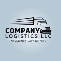 Transportation logistic dispatching llc service logo design vector