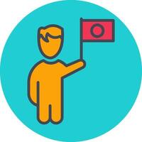 Raising Flag Vector Icon