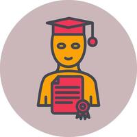 Student Holding Degree Vector Icon