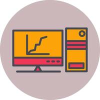 Graph Line Screen Vector Icon