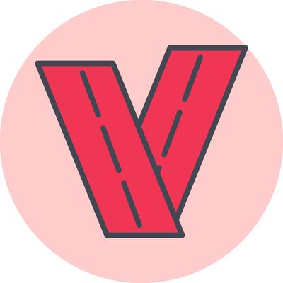 Two Way Road Vector Icon