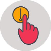 Danger of Hand Press Vector Icon