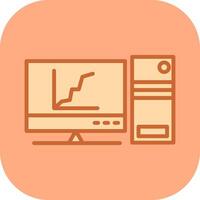 Graph Line Screen Vector Icon
