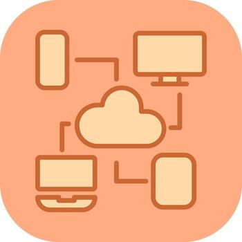icono de vector de computación en la nube