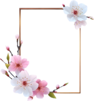 AI generated Watercolor painting of Cherry blossom Floral frame. png