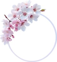 ai generado acuarela pintura de Cereza florecer floral marco. png