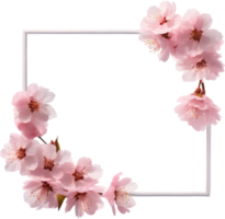 AI generated Watercolor painting of Cherry blossom Floral frame. png