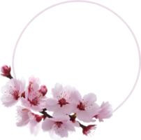 AI generated Watercolor painting of Cherry blossom Floral frame. png