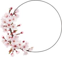 AI generated Watercolor painting of Cherry blossom Floral frame. png