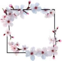 AI generated Watercolor painting of Cherry blossom Floral frame. png