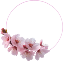 AI generated Watercolor painting of Cherry blossom Floral frame. png