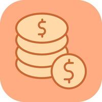 Dollar Coins Vector Icon