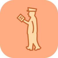 Guard Checking Passport Vector Icon