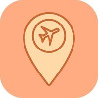 Airport Location Vector Icon