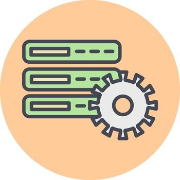 icono de vector de configuración de base de datos