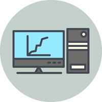 Graph Line Screen Vector Icon