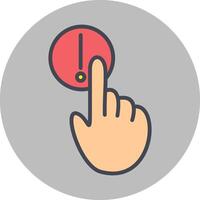 Danger of Hand Press Vector Icon