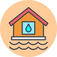 icono de vector de casa de agua