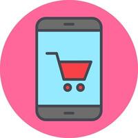 icono de vector de compras en línea