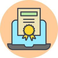 Online Certificate Vector Icon