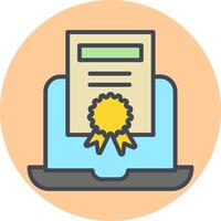 Online Certificate Vector Icon