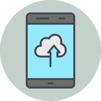 Cloud with Upward Arrow Vector Icon