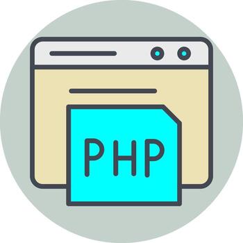 icono de vector de php