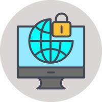 icono de vector de seguridad de internet