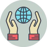 Globe Hand Vector Icon