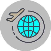 Round Travel Flights Vector Icon