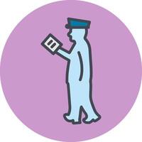 Guard Checking Passport Vector Icon