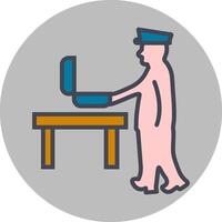 Guard Checking Briefcase Vector Icon